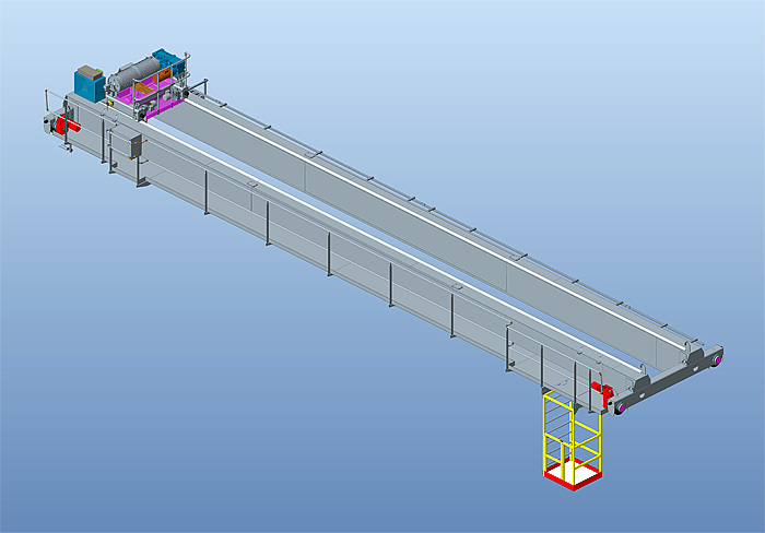 3D-модель мостового двухбалочного крана грузоподъемностью 10 тонн